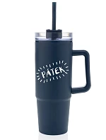 FRIDAY - tmavomodrý cestovný hrnček s priehľadným viečkom 900 ml
