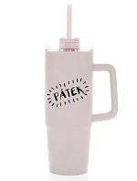 FRIDAY - svetloružový cestovný hrnček s priehľadným viečkom 900 ml