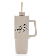 FRIDAY - béžový cestovný hrnček s priehľadným viečkom 900 ml
