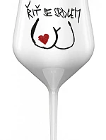RIŤ SO SRDCOM - biely nerozbitný pohár na víno 470 ml