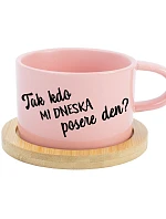 SO WHO WILL SAVE MY DAY TODAY? - ružový hrnček s makrónkou 200 ml