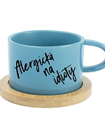 ALERGIC TO IDIOTS - modrý pohár na makrónky 200 ml