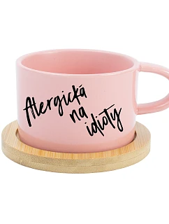 ALERGIC TO IDIOTS - ružový pohár na makrónky 200 ml