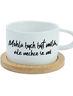 MOHOL BY som byť milý, ale nechcem - biely hrnček s makrónkou 200 ml