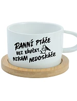 RANNÁ KÁVA BEZ KÁVY - šálka s bielou makrónkou 200 ml
