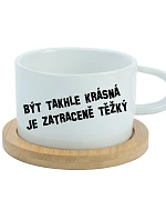 BYŤ TAK KRÁSNY JE PRÍLIŠ ŤAŽKÉ - biely pohár na makrónky 200 ml