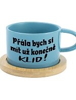 CHCEM KONEČNE MÁŤ KLID! - modrý hrnček s makrónkou 200 ml