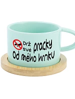 HOLD YOBS BY MY BREAD - mätový hrnček s makrónkou 200 ml