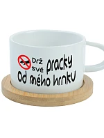 HOLD YOBS BY MY BREAD - biely pohár na makrónky 200 ml