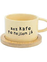 BEZ KÁVY TO NIE SOM JA - žltý hrnček makrónka 200 ml