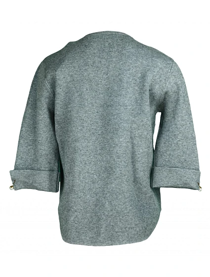 Dámský svetr na rukávech model 7569607 perličkami Gemini - FPrice