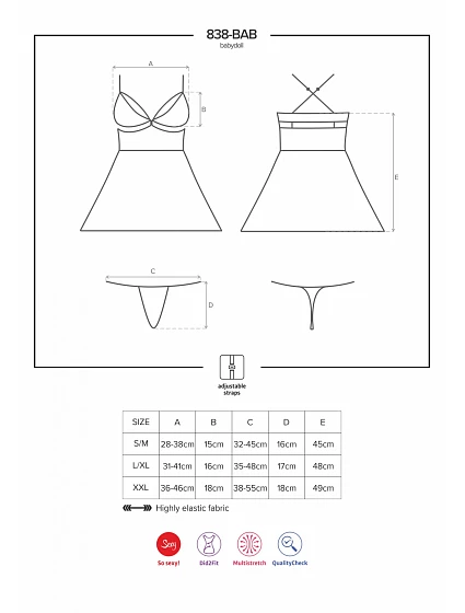 košilka  black XXL  model 20186843 - Obsessive