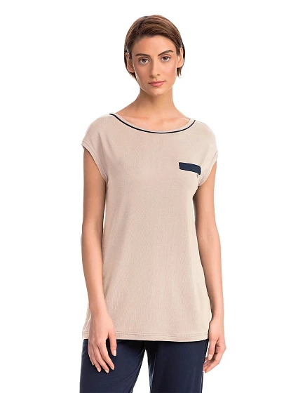 Vamp - Krátka dámska nočná košeľa BEIGE SOLEIL S 14191 - Vamp