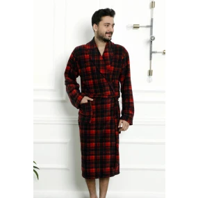 Pánsky župan 1007 červené káro - CoCoon