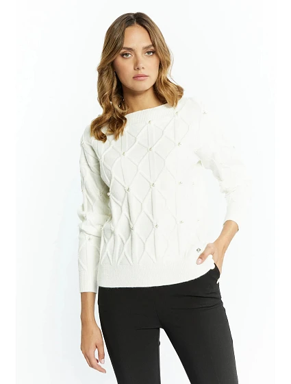 Dámský svetr model 20776232 ecru - Monnari