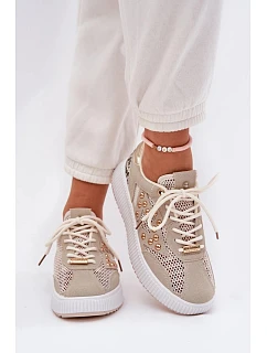 Dámská sportovní obuv YY-157 béžová s bílou - Step in style