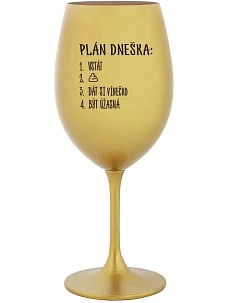 DENNÝ PLÁN - ZLATÝ pohár na víno 350 ml