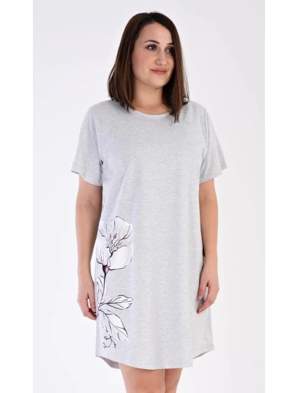 Dámska sivá nočná košeľa s potlačou Nicol - Vienetta Dámska sivá nočná košeľa s potlačou Nicol - Vienetta