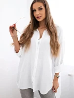 Dámska mušelínová košeľa 65622 biela - Kesi
