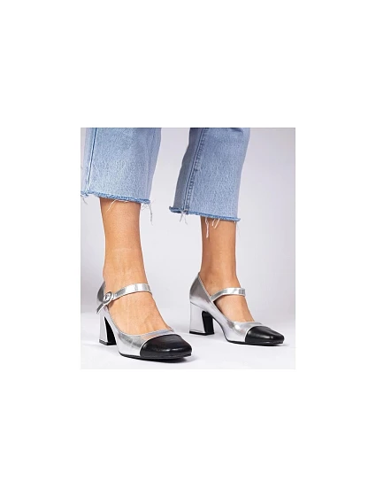 Dámské sandály Gemre H8-555 stříbrno-černé - Joia Dámské sandály Gemre H8-555 stříbrno-černé - Joia