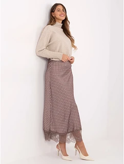 Sukně MI SD 4213.52 hnědá s puntíky - FPrice