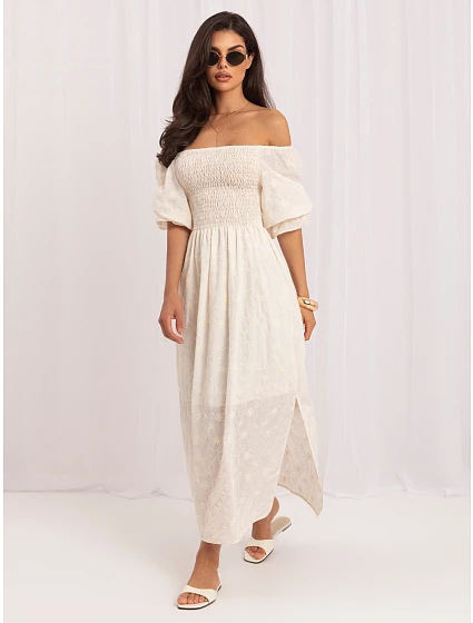 Dámské šaty LK SK model 22324296 světle béžové Lakerta - FPrice Dámské šaty LK SK model 22324296 světle béžové Lakerta - FPrice