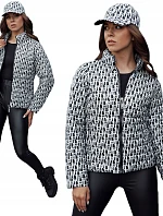 Dámska prechodná bunda s čapicou TY4505 čierno-biela – FashionStreet