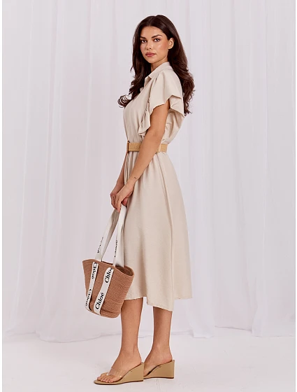 Dámské šaty MI SK světle béžové model 22347696 - FPrice