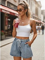 Dámské džínové šortky SY0552 modré  - FashionStreet