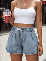 Dámské džínové šortky SY0552 modré  - FashionStreet