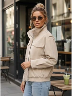 Dámská semišová bunda bomber TY5653 béžová - FashionStreet Dámská semišová bunda bomber TY5653 béžová - FashionStreet