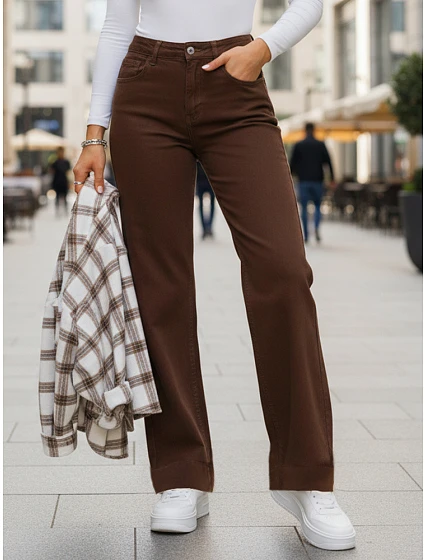 Dámské džíny UY2877 hnědé - FashionStreet 