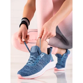 Praktické dámske tenisky modré bez podpätku