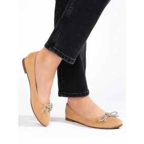 Klasické dámské hnědé baleríny bez podpatku Klasické dámské hnědé baleríny bez podpatku