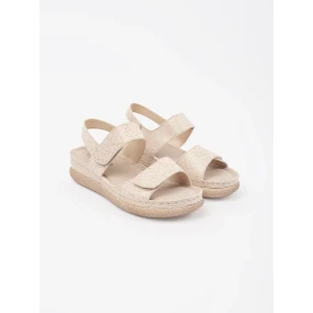 Módní  sandály dámské Jasnobeżowy na plochém podpatku