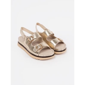 Luxusní  sandály zlaté dámské platforma