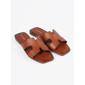 Originálne dámske hnedé ponožky na plochom podpätku