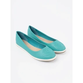 Štýlové dámske baleríny modré bez podpätku