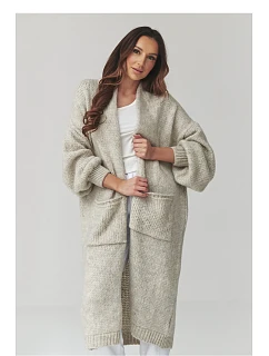 Svetr na zapínání  model 231017 Makadamia