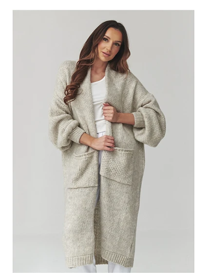 Svetr na zapínání  model 231017 Makadamia