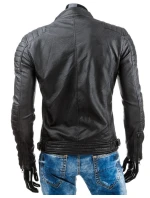 Pánská kožená bunda černá TX3247 Pánská kožená bunda černá TX3247