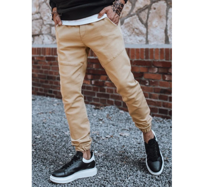 Pánske tepláky jogger béžové FashionStreet UX3301 Pánske tepláky jogger béžové FashionStreet UX3301