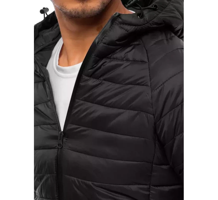 Pánská přechodná prošívaná bunda černá Dstreet TX4010 Pánská přechodná prošívaná bunda černá Dstreet TX4010