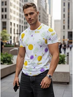Pánske biele tričko s potlačou FashionStreet RX4993 Pánske biele tričko s potlačou FashionStreet RX4993