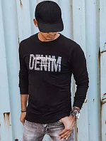 Pánska mikina s potlačou čierna FashionStreet BX5359