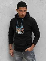 Pánska zateplená mikina s kapucňou čierna FashionStreet BX5377