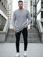Pánsky svetlosivý sveter FashionStreet WX1963