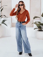 Dámsky sveter MELANIA v tehlovej farbe FashionStreet MY1651