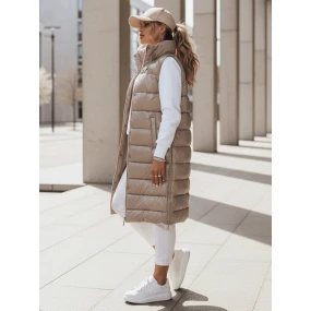 Dámská prošívaná vesta béžová Dstreet model 21970187 - FashionStreet