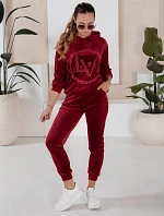 VIP PRIVATE dámsky velúrový set bordový FashionStreet AY0869